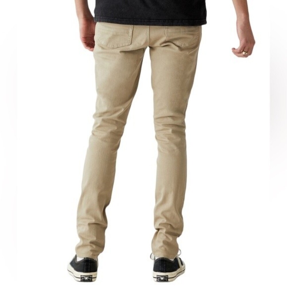 PacSun Khaki Stacked Skinny Jean Active 4-Way Stretch 5 Pocket Design Button Zip - Picture 2 of 16